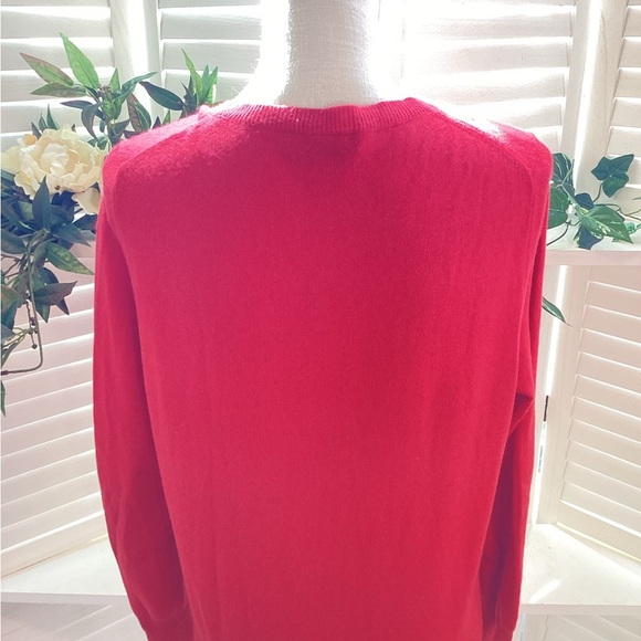 LORD & TAYLOR CASHMERE RED BUTTON DOWN SWEATER SIZE LG 1292 - Picture 4 of 7